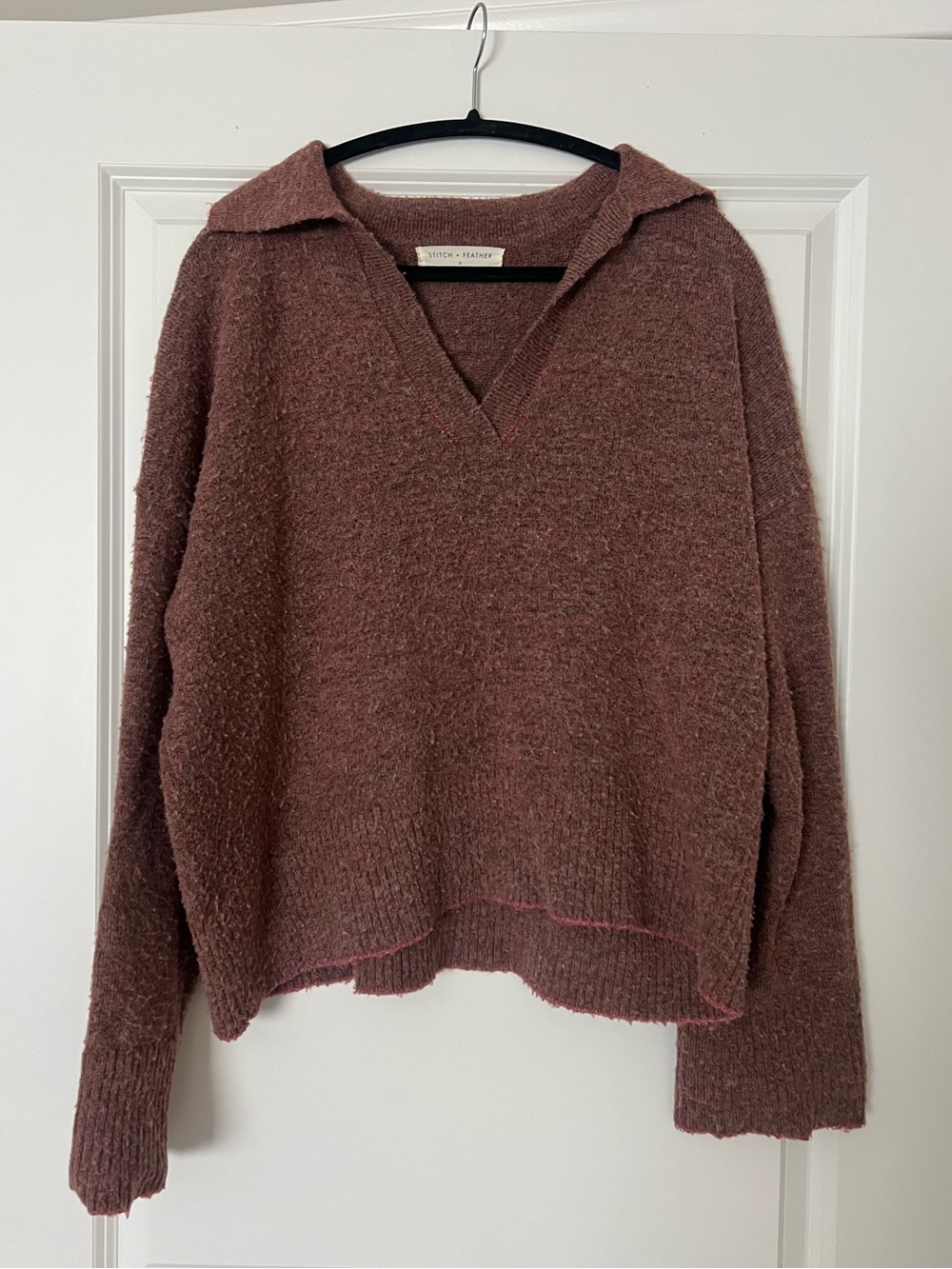 Stitch & Feather V-Neck Sweater